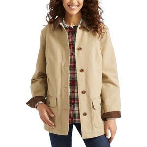 L.L.Bean Adirondack Barn Winter Coat Corduroy Detail Lined
